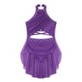 thumbnail image 2 of Kaerm Kids Girls Lyrical Dance Dress Sleeveless Sparkly Ballet Figure Ice Skating Dress Contemporary Purple 8, 2 of 9