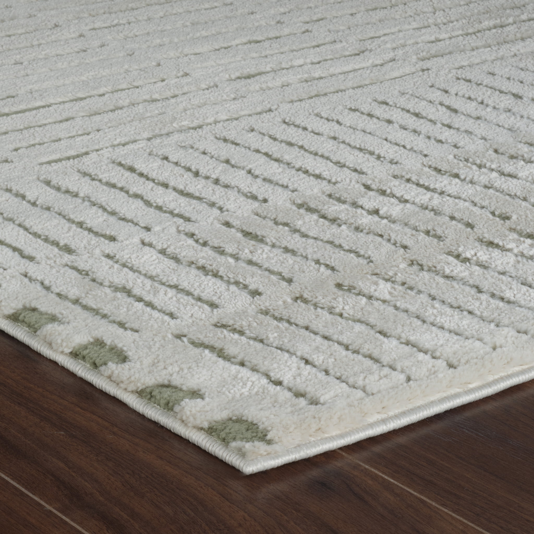 Rug Branch Domus Abstract Indoor Area Rug, Cream Green, Modern - Living Room, Bedroom, Dining Room, and Kitchen