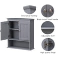 thumbnail image 3 of 7.48"D x 21.5"W x 24"H Bathroom Wall Cabinet with Doors and Shelves, Entryway, Kitchen, Bathroom, Living Room, Dining Room,Gray, 3 of 5