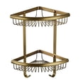 thumbnail image 2 of Estantes de esquina para baño, de latón, de 2 niveles, para ducha, cesta de almacenamiento Bronce, 2 of 9