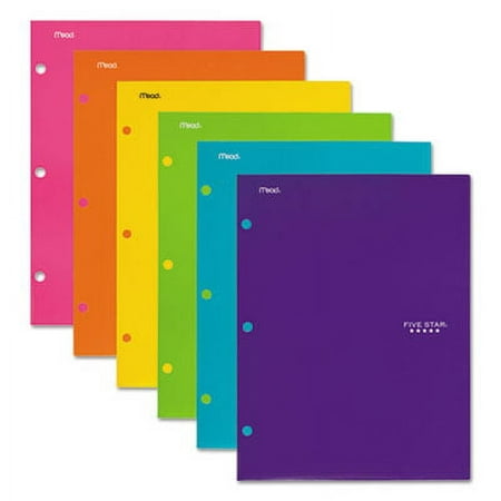 Five Star Four-Pocket Portfolio 11 x 8.5 Assorted Colors Trend Design 6/Pack (38056)
