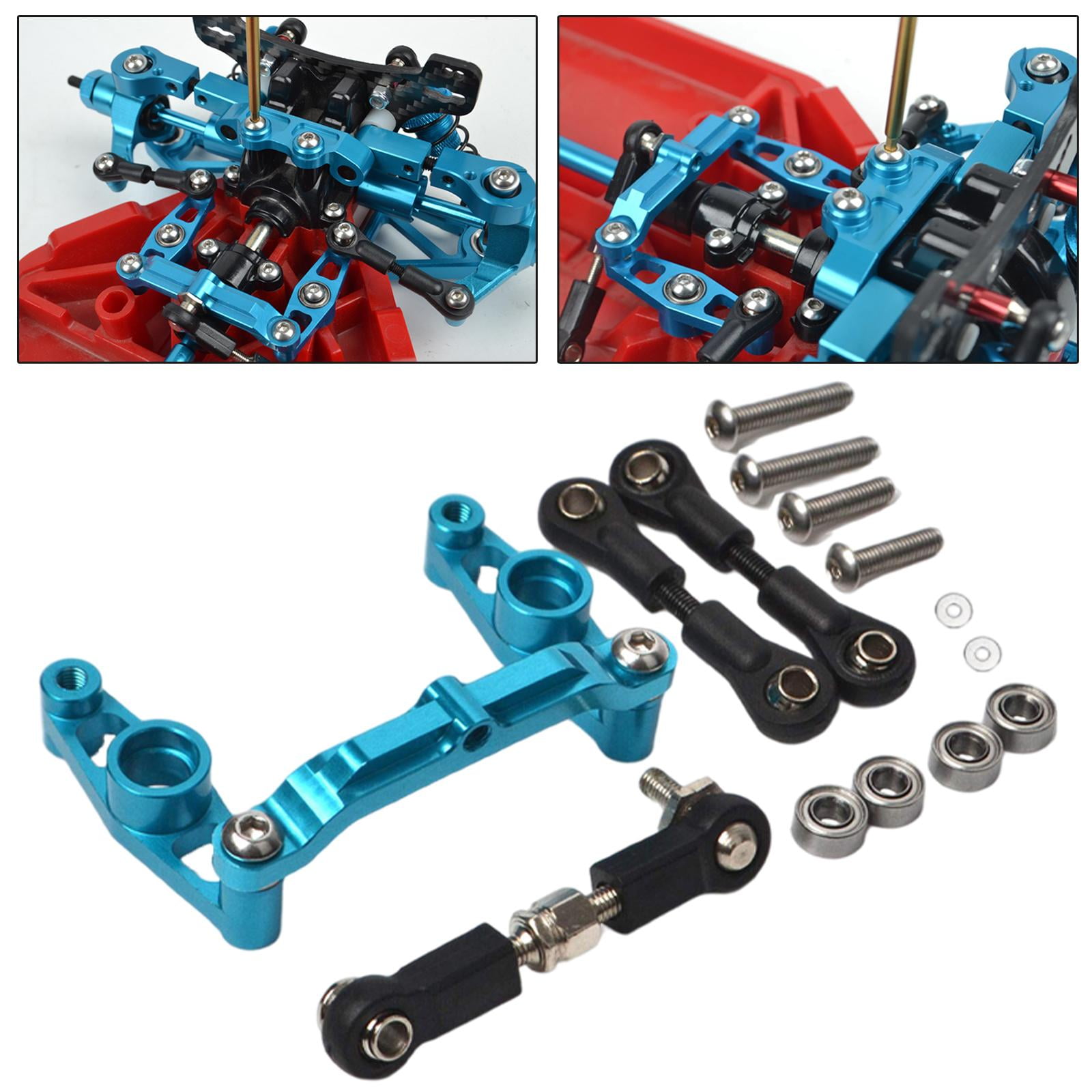 Ensemble d'assemblage de Direction de manivelle de roulement à Billes en Alliage d'aluminium RC pour pièce de Mise à Niveau de Voiture TT02 1/10 RC