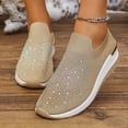 thumbnail image 2 of Womens Sparkly Butterfly Rhinestones Platform Wedge Walking Shoes Bling Fall Knit Slip on Socks Casual Tennis Work Loafer Sneakers, 2 of 7