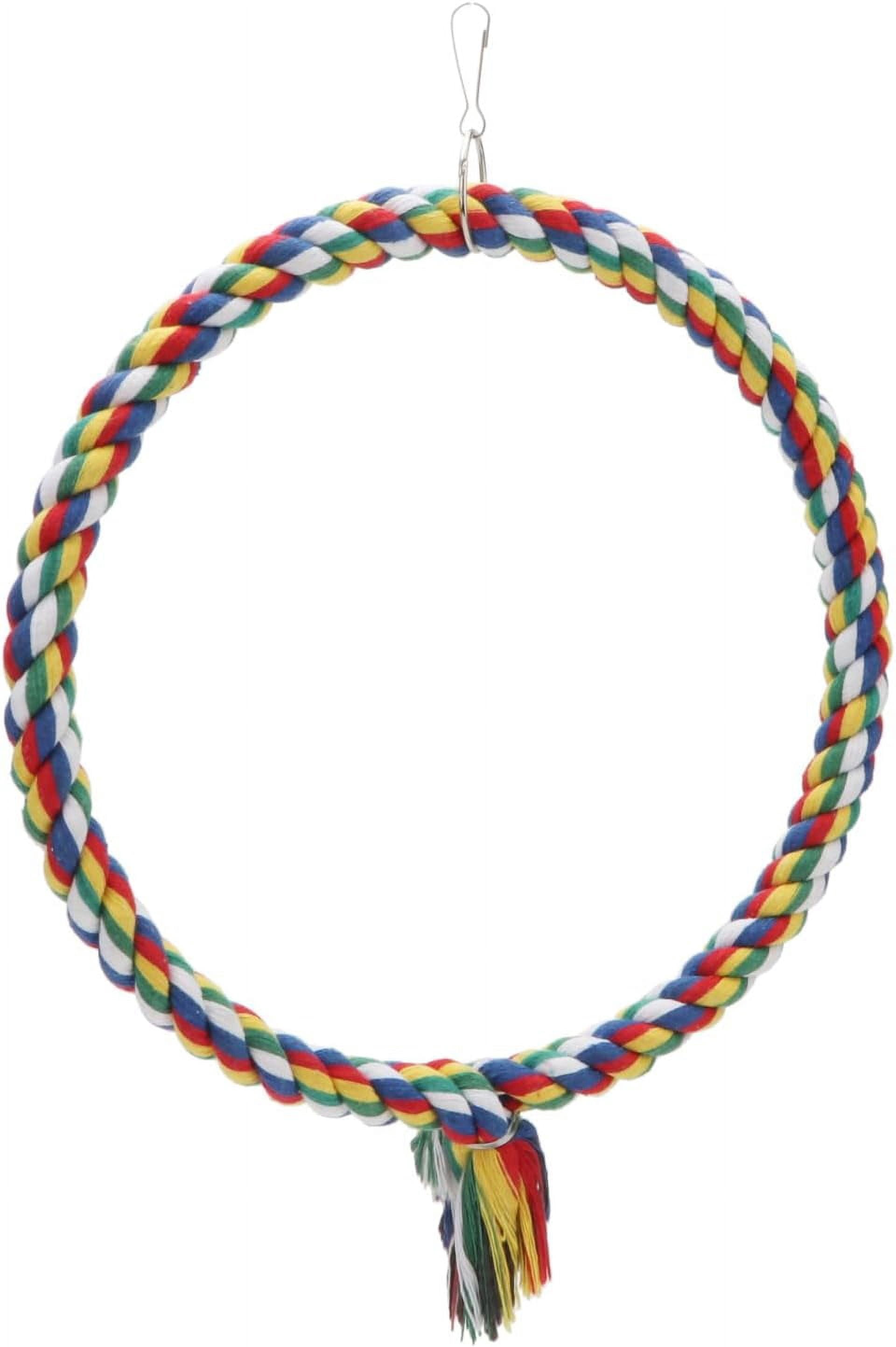 Bird Rope Swing Colorful Perch Climbing Toy for Parrots Budgie Parakeet Cockatiel Cockatoo Conure