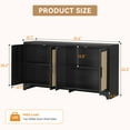 thumbnail image 2 of 62 Inch Rattan Sideboard Buffet Cabinet, 4-Door Kitchen Storage Cabinet with Shelves, Farmhouse Accent Buffet Sideboard, Console Table for Living Room, Entryway, 2 of 6