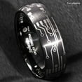 thumbnail image 2 of Tungsten Rings for Men Wedding Bands for Him 8mm Dome Brushed Black Laser Circuit Board, 2 of 5