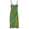 thumbnail image 6 of Orange and Green Wavy Rattler Pattern Sleeveless Dress Long veiled dresses Woman clothing, 6 of 6