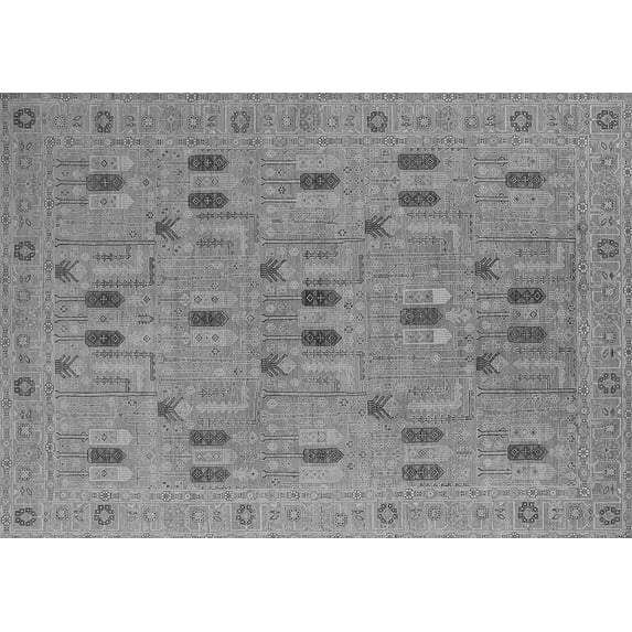 Ahgly Company Indoor Rectangle Oriental Gray Industrial Area Rugs, 6' x 9'