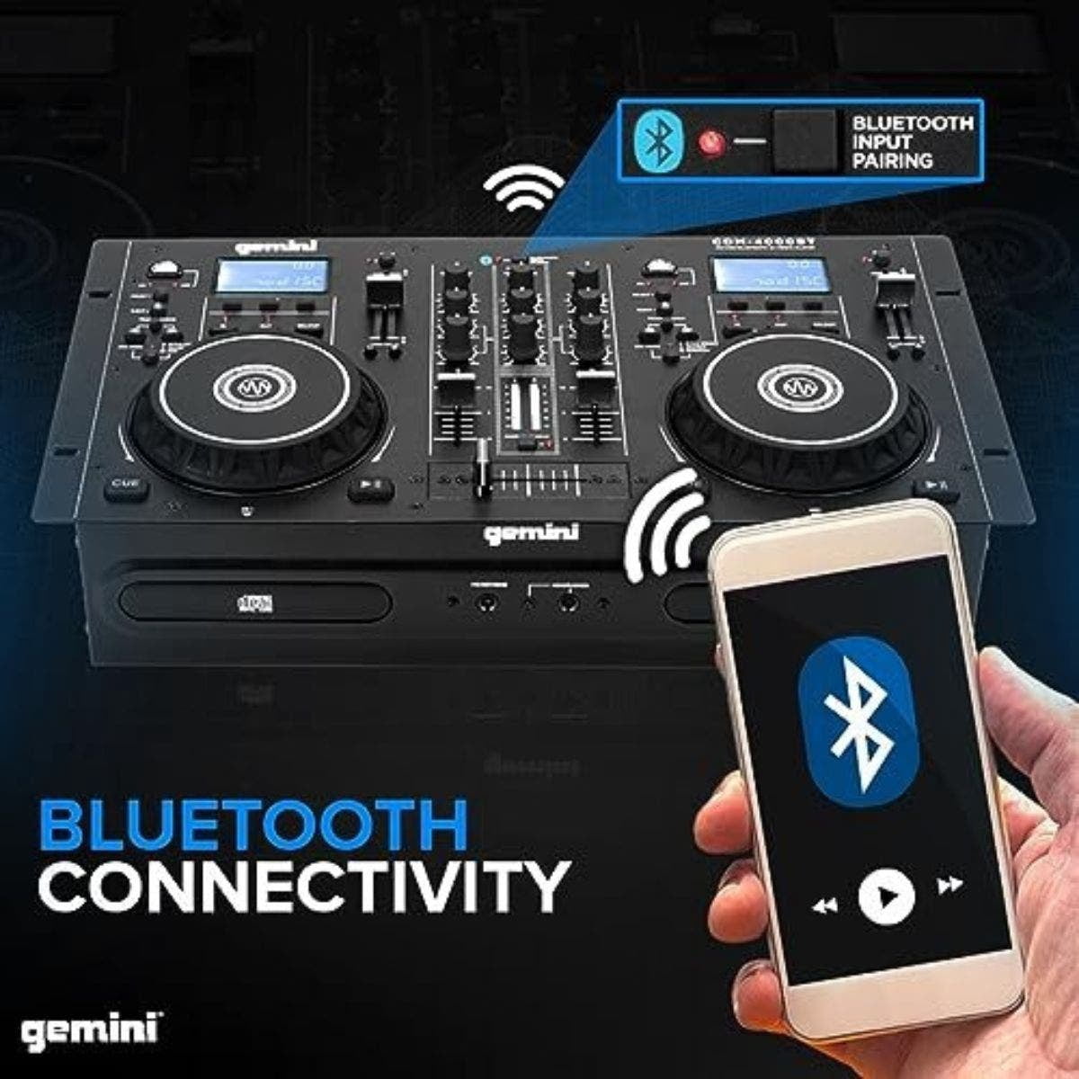 Gemini CDM-4000BT Dual CD/USB Media Player with Bluetooth