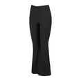 thumbnail image 5 of Tittly Yoga Pants Womens Sweatpants V Back Scrunch Butt Flare Leggings For Women Waist Cut Shaped Ruched Bell Bottom Wide Leg Yoga Pants Womens Workout Bottoms Tights for Women Black L, 5 of 9