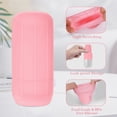 thumbnail image 3 of Set of 8 Reusable Elastic Sleeves,3.15x1.4In Silicone Bottle Covers for Travel,Pink Cruise Ship Essentials,Toiletry Container Cap for School,Travel, 3 of 6