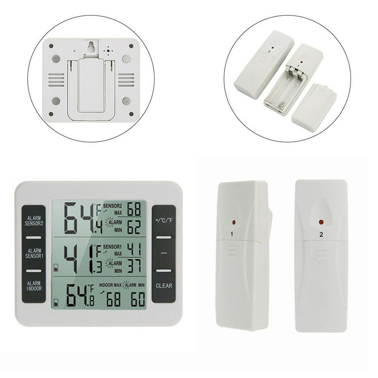Indoor Outdoor Wireless Digital Freezer Alarm Thermometer Fridge