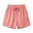 thumbnail image 6 of Womens Shorts Summer Casual Loose Elastic Waist Drawstring Comfy Lightweight Beach Shorts with Pockets, 6 of 8