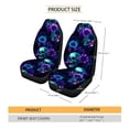 thumbnail image 7 of FOR U DESIGNS Galaxy Skull Flower Print 2 Pieces Car Front Seat Covers Washable High Back Car Seat Cover Elastic Auto Accessories Bucket Seat Cover Fit for SUV Truck Sedan, 7 of 7