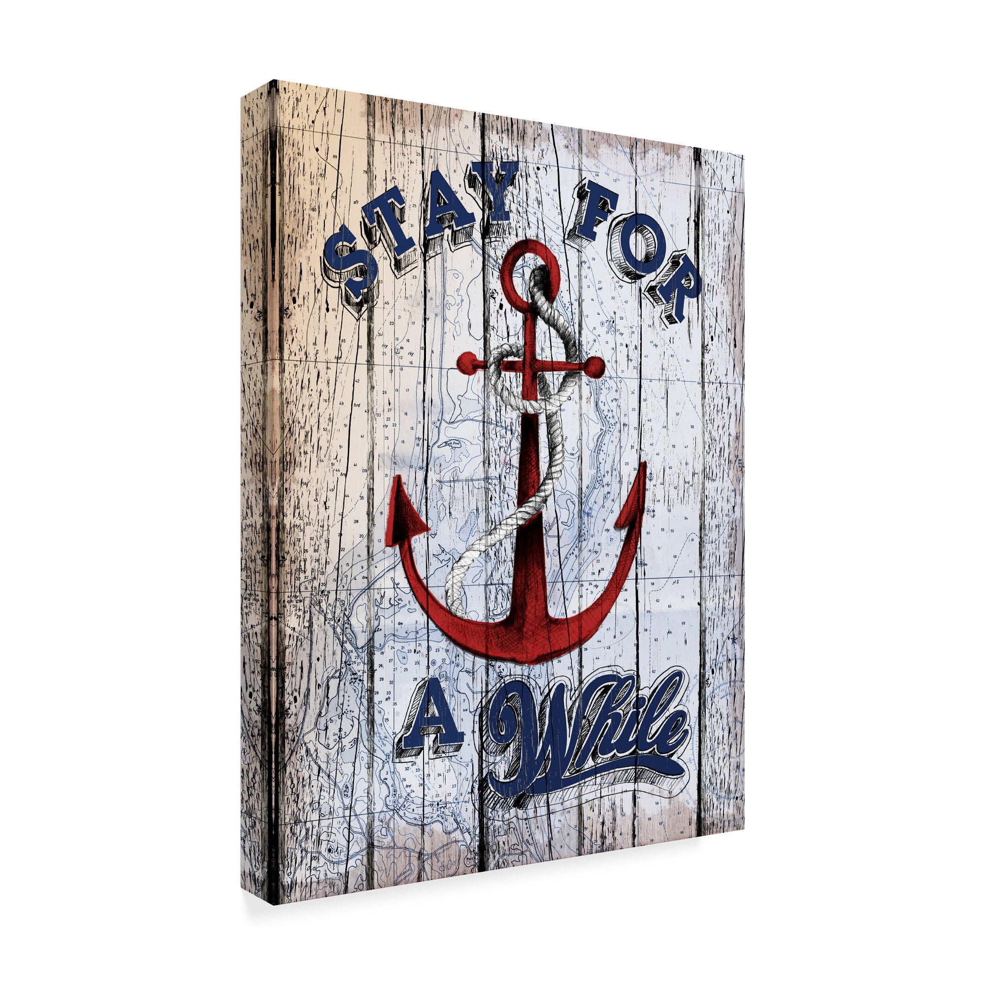 Trademark Fine Art 'Stay Anchor' Canvas Art by Art Licensing Studio