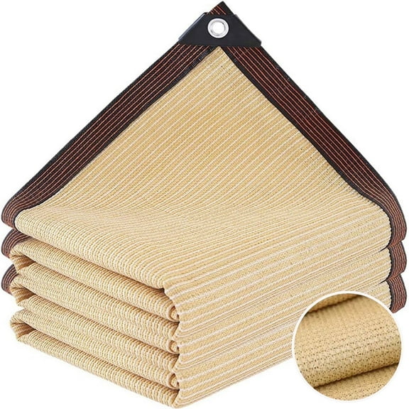 UHIAGREE 10'x13' Outdoor Shade Sail, Sand Polyethylene UV Block Canopy for Patio Garden,Rectangle