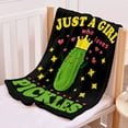 thumbnail image 4 of Pickle Blanket Funny Gift for Girl Women Comfy Plush-Just A Girl Who Loves Pickles Fleece Throws Food Lightweight Sheet Super Soft Teen Kid Quilt Flannel Blankets for Bedding Sofa-50"x40" for Toddler, 4 of 6
