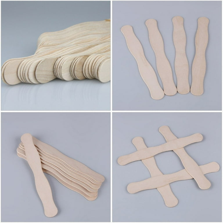 50 Pack Craft Sticks, 8 inch Wood Wavy Sticks, Fan Handles, Large Popsicle  sticks for Crafts, Wedding Programs, DIY Crafting, Painting 