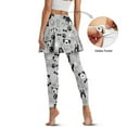 thumbnail image 4 of COEQINE Women Yoga High Waist Skirted Legging Dog Bones and Paw Prints Gray Pattern Moisture-Wicking Leggings with Skirts Fashion Skort Pants with Pockets, L, 4 of 7