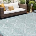 thumbnail image 6 of 8ft Round Water Resistant, Large Indoor Outdoor Rugs for Patios, Front Door Entry, Entryway, Deck, Porch, Balcony | Outside Area Rug for Patio | Aqua, Floral | Size: 7'11'' Round, 6 of 6