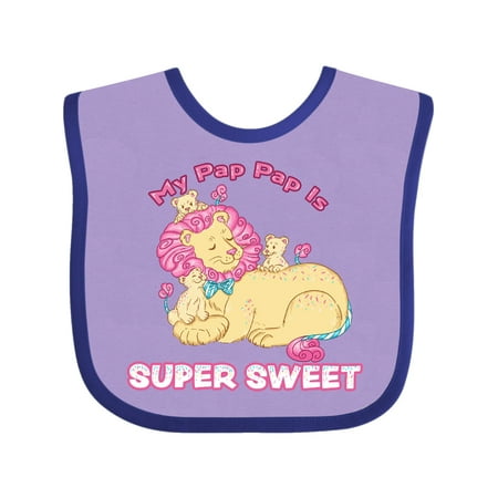 

Inktastic My Pap Pap Is Super Sweet Cotton Candy Lions with Pink Mane Gift Baby Boy or Baby Girl Bib