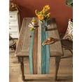 thumbnail image 4 of Teal Turquoise Table Runner Retro Farmhouse Wood Grain Brown Tablerunners 13 x 36 Inch, Table Decorations Tabletop Scarf for Summer Gathering Holiday Farmhouse Kitchen Dining Decor, 4 of 6