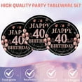 thumbnail image 6 of Black Rose Gold Party Supplies,40th Birthday Theme Disposable Party Tableware Sets - Paper Plates,Napkins,Plastic Forks Knives,Tablecloths,40th Birthday Decorations for Men,24 Guests, 6 of 7