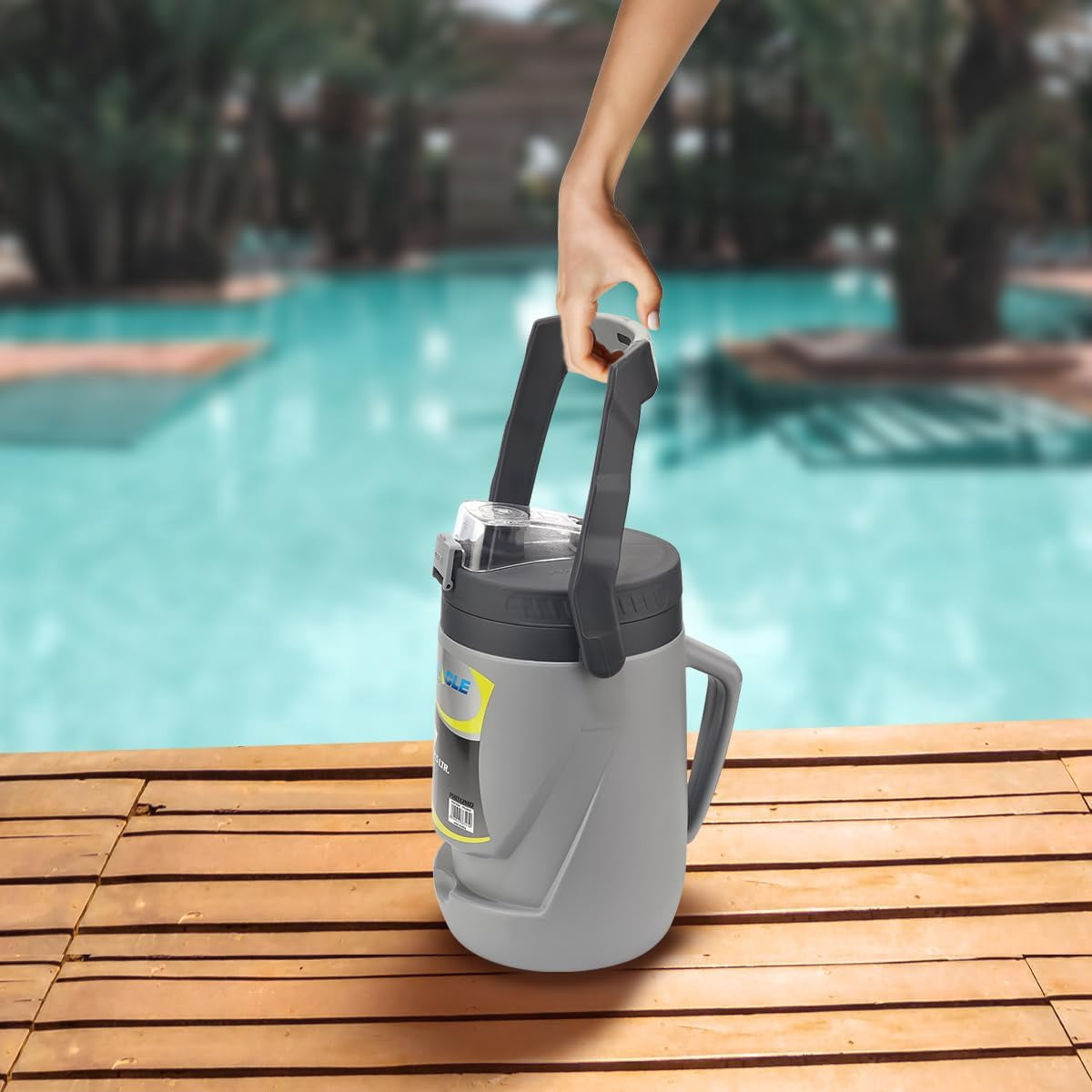 Pinnacle Thermoware Insulated Water Jug with Spout 85 Oz Large Water Bottle with Easy to Carry Handle - Gray