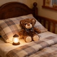 thumbnail image 5 of Teddy Bear Plush Doll with Striped Bow Tie Cute Furry Stuffed Animal Toy for Home Decor Gift Idea Comforting Companion Decorative Toy, 5 of 6
