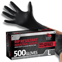 Venom Steel Industrial Nitrile Gloves, Large, Black, 6 Mil, 500 Count