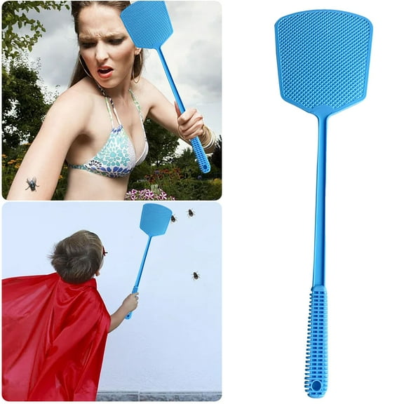 Extra Long 20" Fly Swatter, Thickened Manual Bug Killer with Flexible Mesh, Strong Flyswatter for Indoor Outdoor Home Kitchen Garage Use, Non- Handle for Easy Swatting