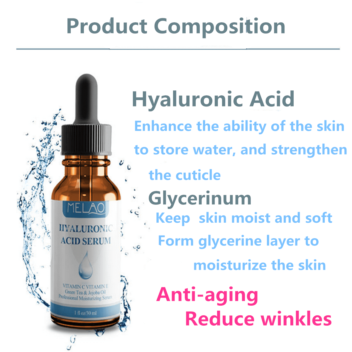 PURE RETINOL Hyaluronic Acid VITAMIN E+C Anti Aging Wrinkle Acne Facial