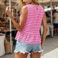 thumbnail image 3 of BUIGTTKLOP Babydoll Tank Tops for Women Sleeveless Shirts Round Neck Plaid Dressy Casual Blouses Loose Fitted Going out Tops, 3 of 5