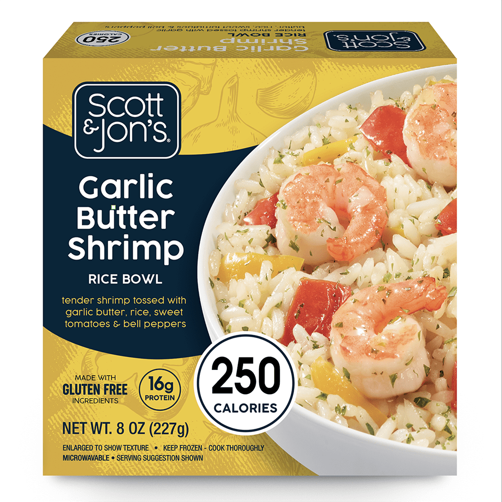 Scott & Jon's Garlic Butter Shrimp Rice Bowl Frozen Meal, 8 oz