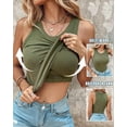 thumbnail image 2 of nikauto Women Built-in Bra Tank Tops Sleeveless Casual Shirts Racerback Ribbed Fitted Tank Tops, 2 of 12