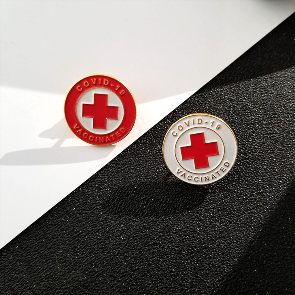Cross Badge Enamel Pin Black 1 x 2cm 