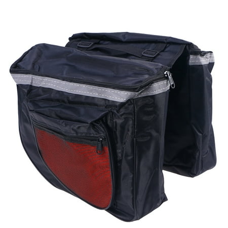 

Double Side Rear Back Bag Waterproof Mountain and Road Bike Tail Seat Bag(Black Red Double Packings without Label)