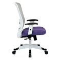 thumbnail image 2 of Managers Chair Purple Fabric Padded Mesh Seat and Back with Flip Arms, 2 of 5