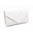 thumbnail image 3 of LEEYNEER Lace Floral Envelope Handbag Evening Bag Wedding Bride Party Bag Coin Purses-White, 3 of 4