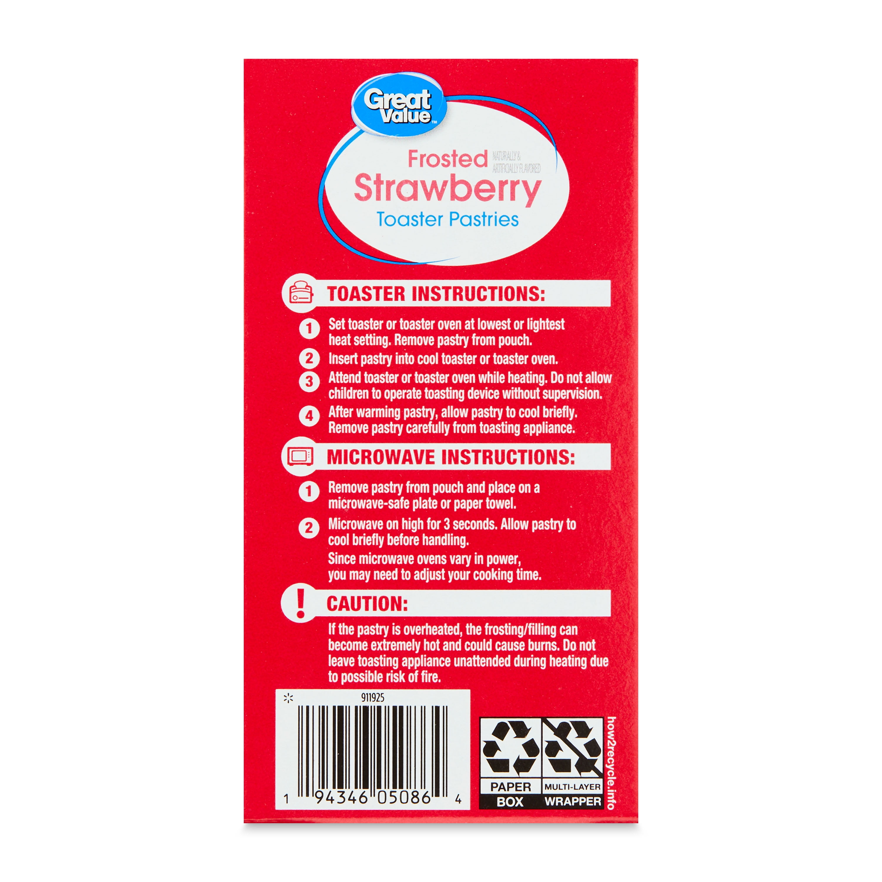Great Value Frosted Toasted Pastries, 12 Count