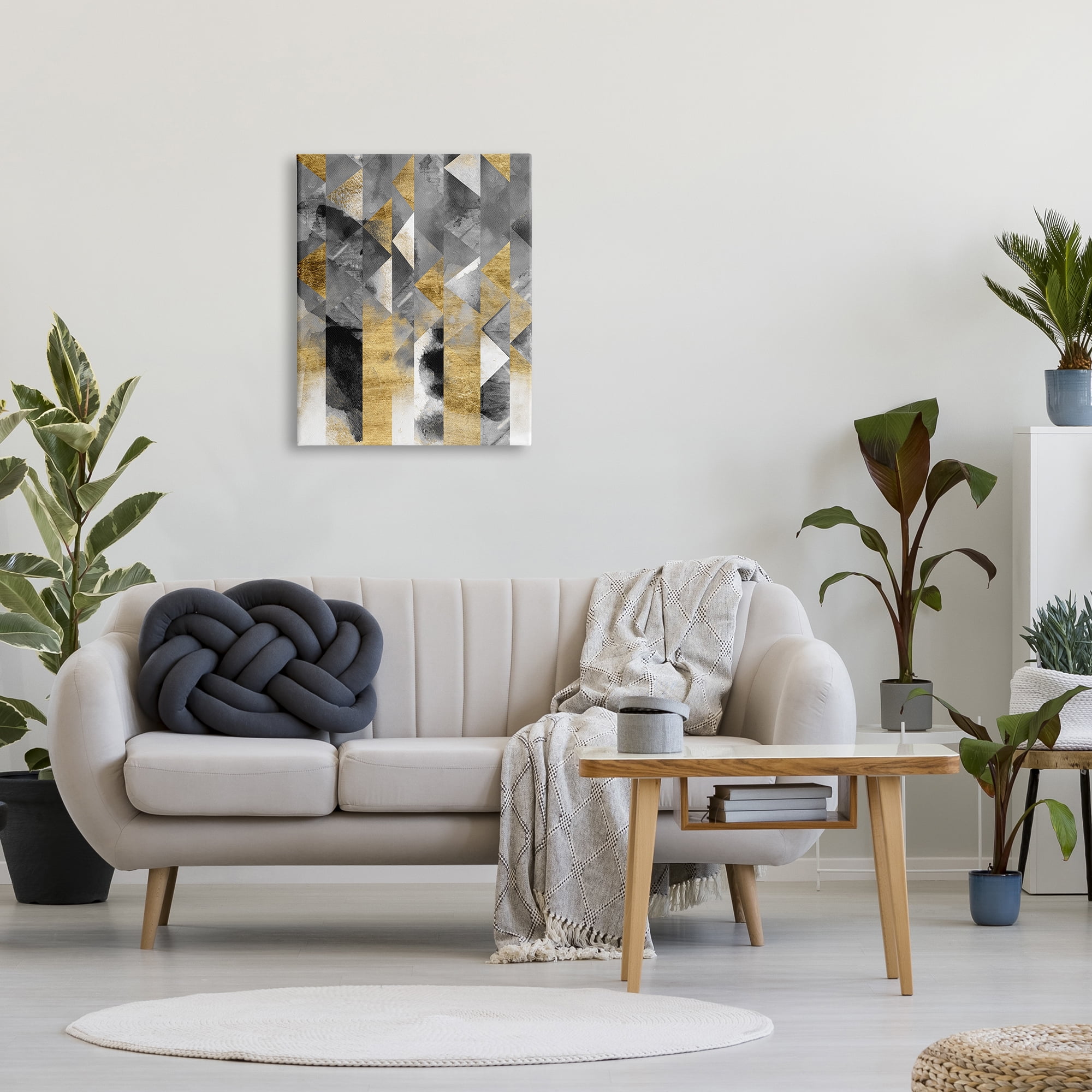 Stupell Industries Modern Triangular Stripes Sharp Geometric Pattern Industrial Painting Gallery-Wrapped Canvas Print Wall Art, 24 x 30, Design by Chariklia Zarris