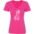 thumbnail image 3 of Inktastic Ballet Shoes, Ballet Slippers, Ballet Dance - Pink Women's V-Neck T-Shirt, 3 of 5