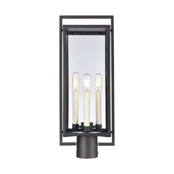 Elk Home Gladwyn 21.5-inch High 3-Light Outdoor Post Light in Matte Black