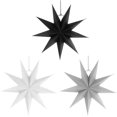 thumbnail image 2 of Estrellas Plegables, Juego De Estrellas De Papel De Pascua De 9 Puntas De 30 Cm Para Árbol De Navidad Árbol De Navidad - Blanco Gris Negro, 3 Piezas Namotu LN-1094, 2 of 7
