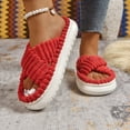 thumbnail image 6 of YLYL Slippers for Women Corduroy Cross Band Strap Open Toe Comfy Anti-Skid Bedroom House Slide Shoes, 6 of 9