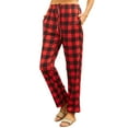 thumbnail image 4 of Innerwin Palazzo Pants Wide Leg Ladies Pajamas Bottoms Holiday Drawstring Lounge Red S, 4 of 5