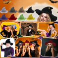 thumbnail image 5 of Sombrero de bruja para mujer compatible con Halloween, sombreros de lana, ala ancha, gorro de punto, para fiestas y uso diario, 5 of 5