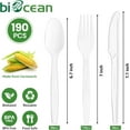 thumbnail image 3 of Extra Heavyduty Compostable Cutlery Set - 190 Count Large Disposable Utensils No Plastic Forks Spoons Knives Biodegradable Fork Eco Friendly Silverware for Party,BBQ,Daily Use,Events,Picnic, 3 of 4