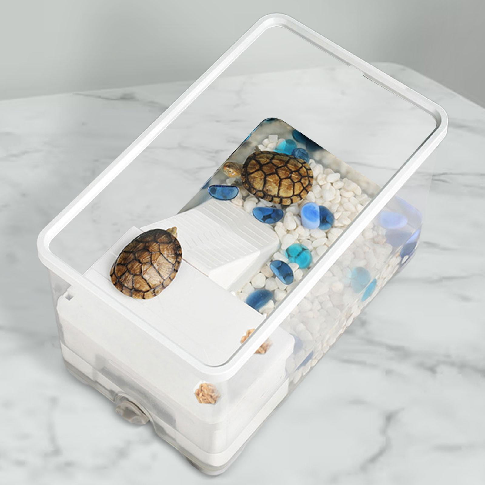 Fzaqwen Turtle Tank Aquarium Turtle Terrarium Multifunctional Area Supplies Basking Ramp With Filter