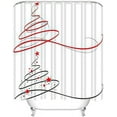 thumbnail image 3 of 4 Piece Gnome Christmas Shower Curtain Set Black Christmas Hat Red Heart-Shaped Bathroom Sets with Non-Slip Rugs, Toilet Lid Cover and Bath Mat with Standard Size, 3 of 7
